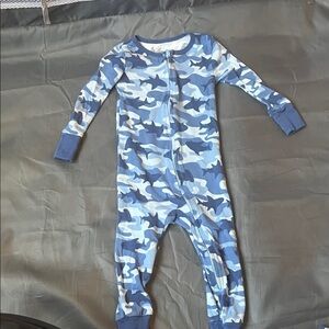 Blue and White Camouflage Footie